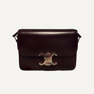 Size S - Celine Teen Chestnut Triomphe Bag Shiny Calfskin